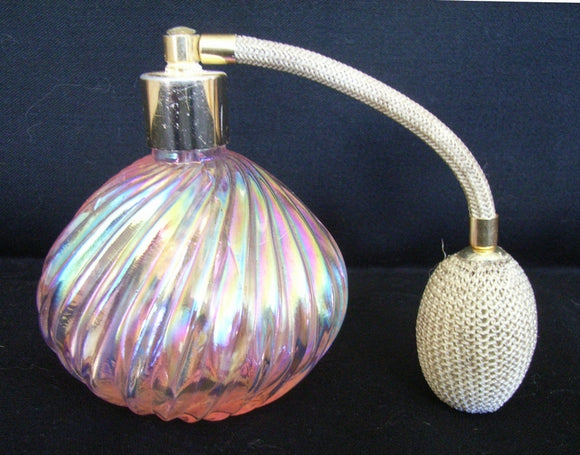 Pink lustre glass atomizer perfume bottle