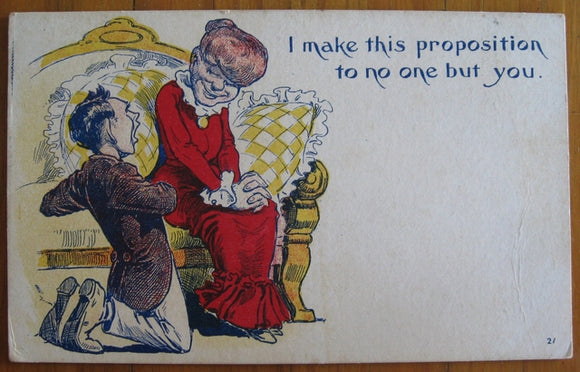 Postcard vintage humor 'I make this proposition....