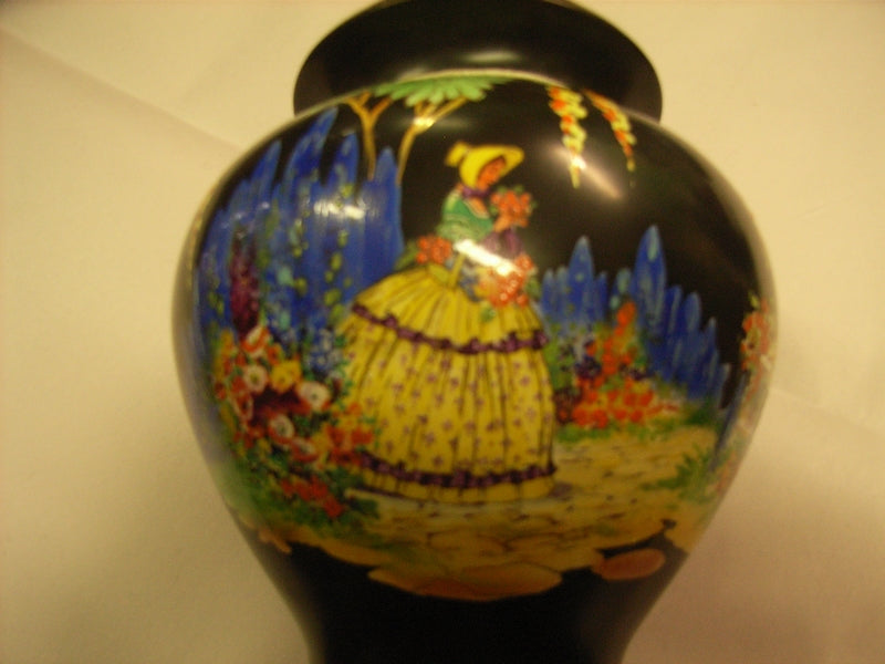 Falconware by Thomas Lawrence Vase Hand painted with a Crinoline Scene