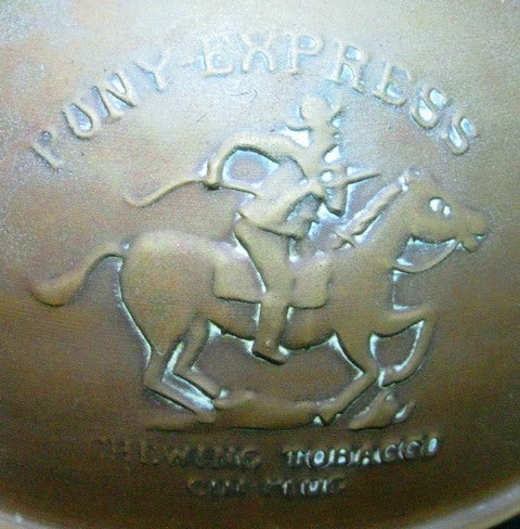 Pony Express Chewing Tobacco Cut Plug Brass Spittoon