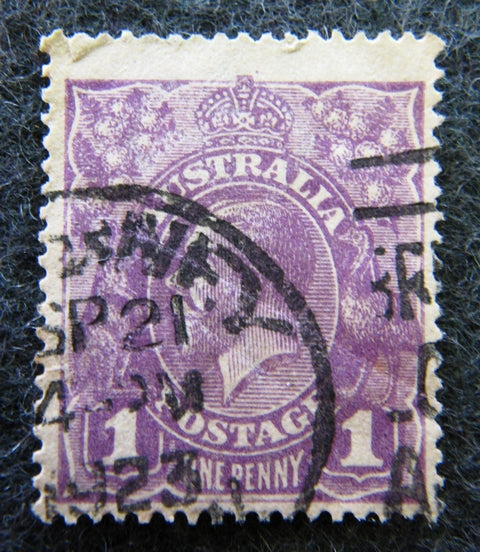 Australian stamp Australian 1913 - 36 Violet 1d 1 one penny King George V KGV stamp Definitive Issue R24