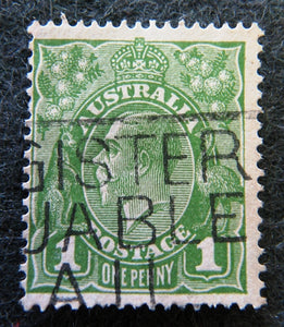 Australian 1913 - 36 Green 1d 1 penny one King George V KGV stamp Definitive Issue R25