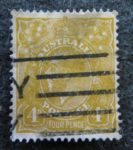 Australian 1913 - 36 Olive 4d 4 four penny King George V KGV stamp Definitive Issue R38