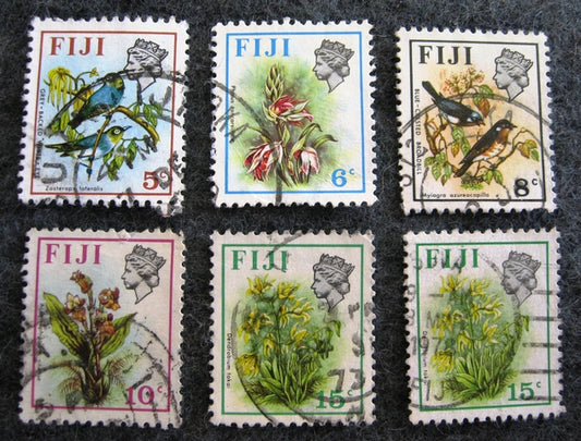Fiji Stamp Fiji group of 6 floral decimal stamps