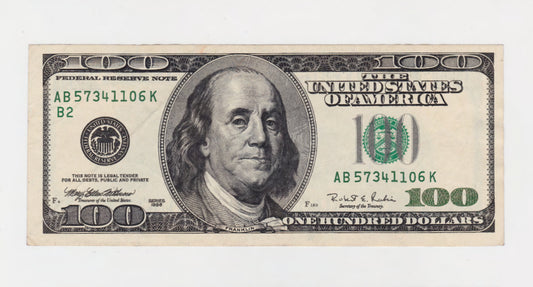 USA 100 One Hundred Dollar Banknote Series 1996 Large Face Franklin