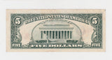 USA 5 Five Dollar Banknote Series 1995 Small Face Lincoln