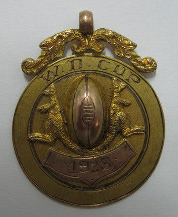9ct gold Australian NSW Western Districts Cup football fob medallion